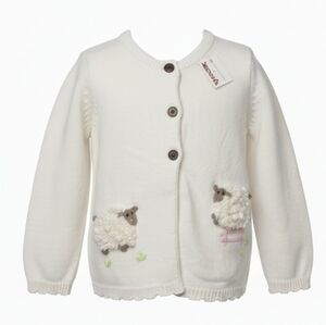 NWT Tahari 5T Sheep Easter Cardigan Spring Knit